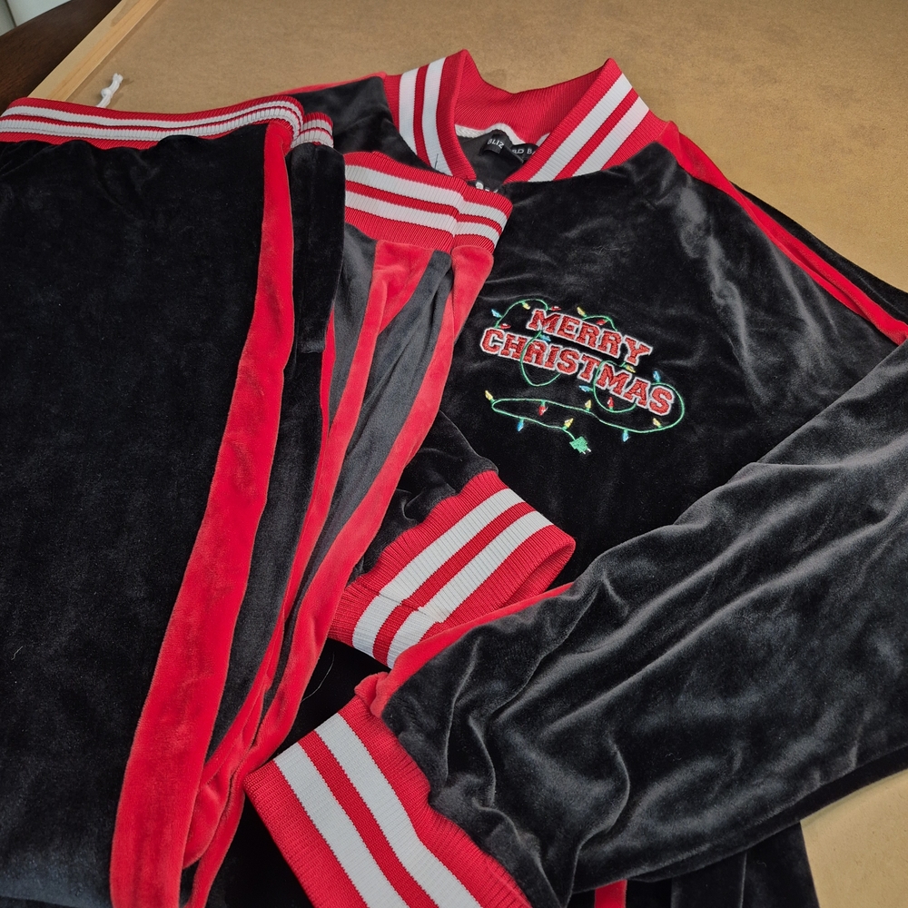 Merry Christmas Black and Red Track Suit 2985